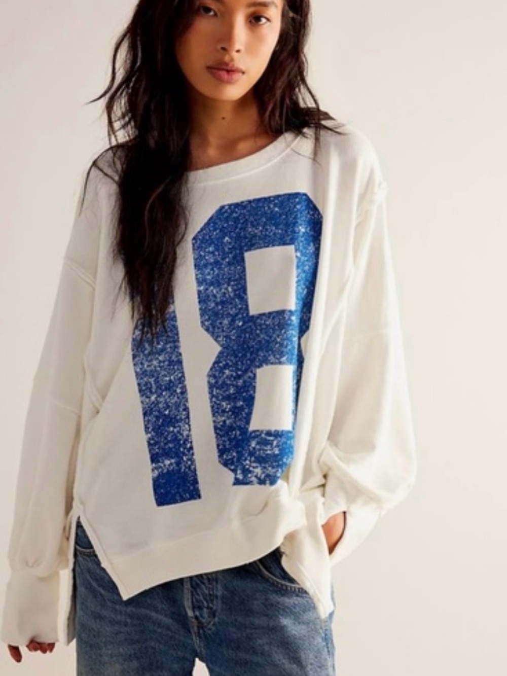 Free People Printed Camden Sweatshirt size XS